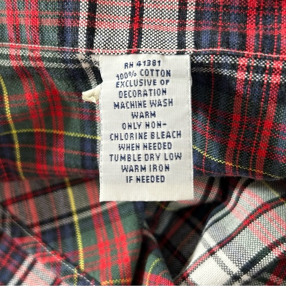 POLO Ralph Lauren Men's Button Down Shirt Red Green Plaid Classic Fit Size Med - Picture 3 of 7